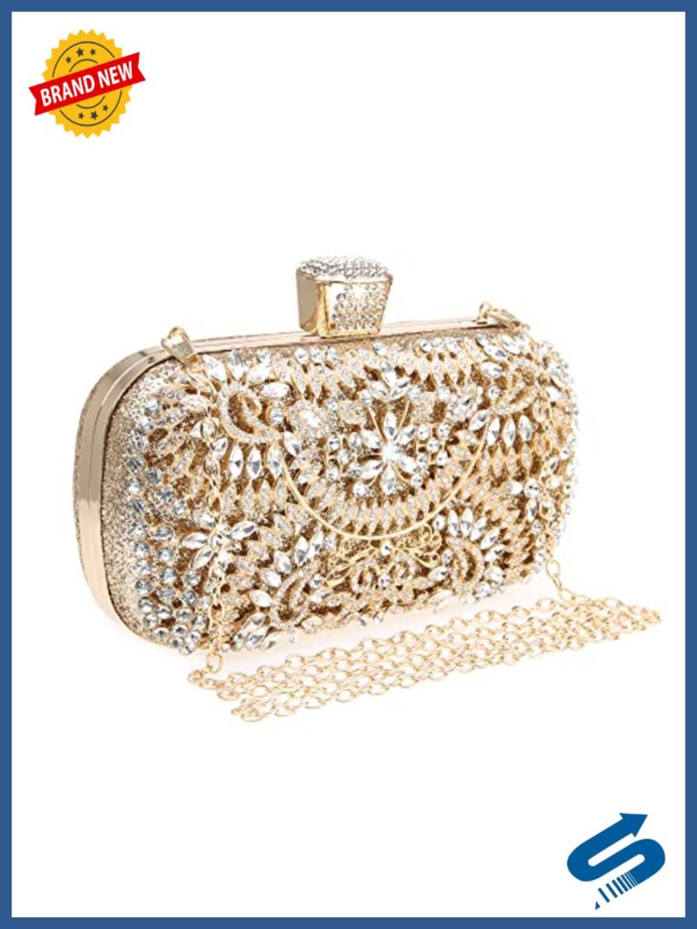 Sparkly Rhinestone Crystal Clutch Bag Sequin Evening Handbag Wedding Prom Party